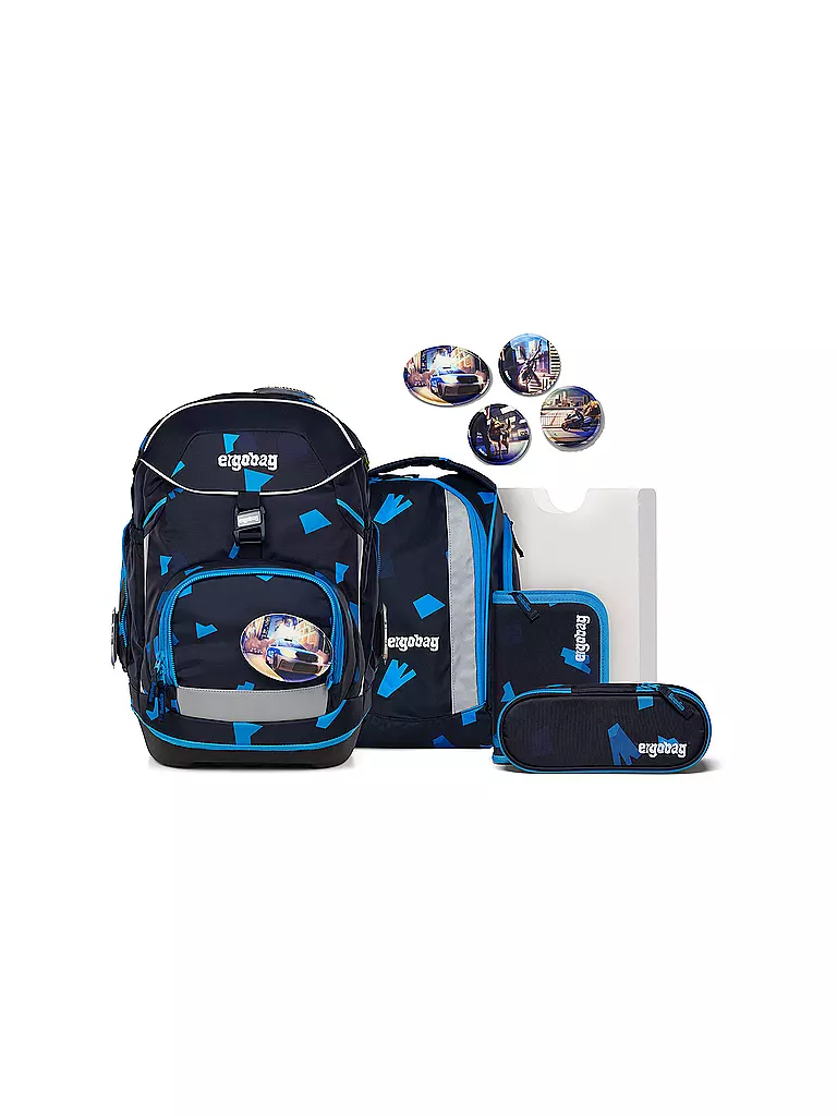ERGOBAG Schultasche Set 6tlg Pack Verfolgungsjagd schwarz