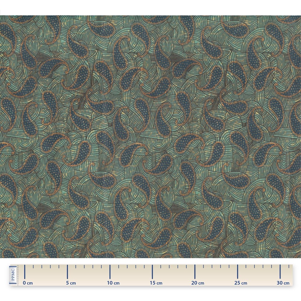 Tissu Enduit Au Mètre Arrabesque Kaki Ex1045