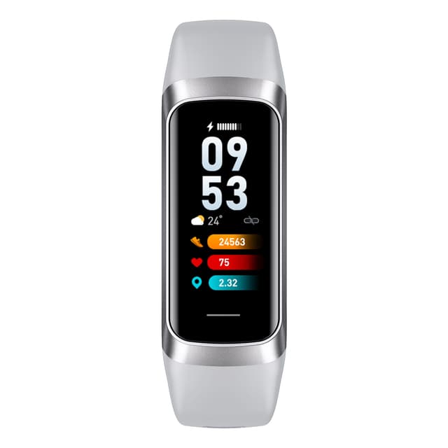 Smartwatch med puls- og blodtryksmåler Sølv