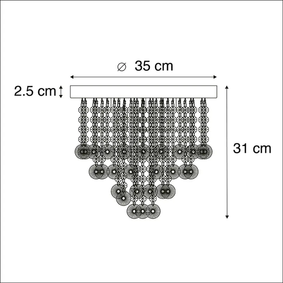 Qazqa plafondlampen medusa goudkleurig g9