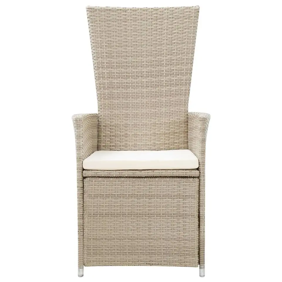 vidaXL - Tuinstoelen - Beige - Poly rattan - 2 stuks - Met kussens