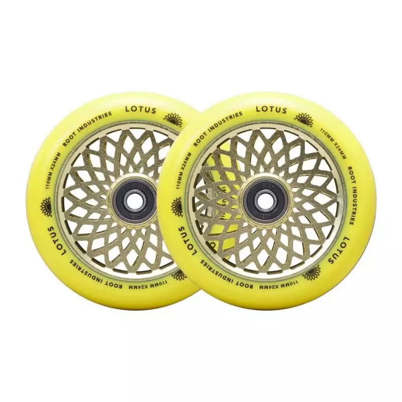 Paire de roues trottinette ROOT INDUSTRIES Lotus Radiant Yellow 110mm