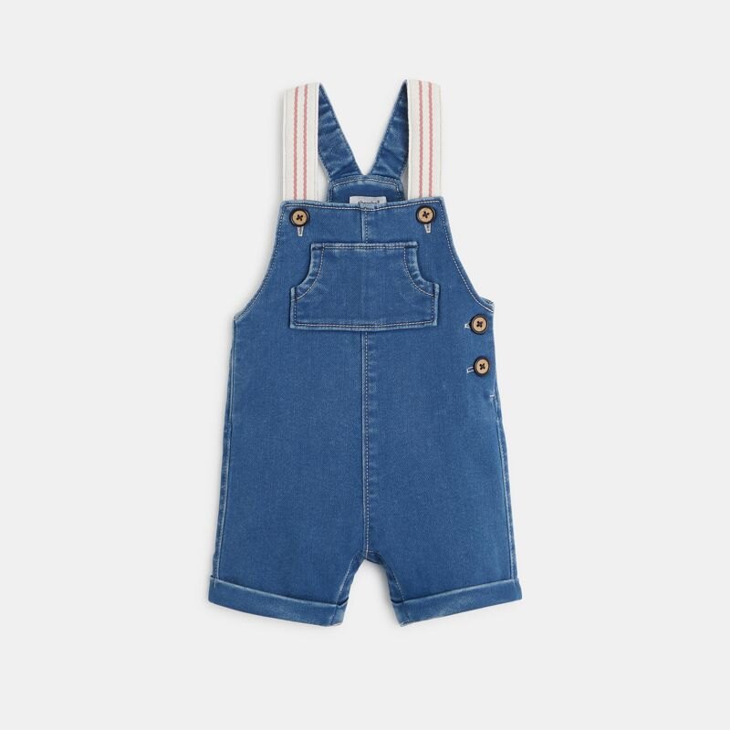 Salopette short en jean confort bébé garçon bleue Absorba Bleu