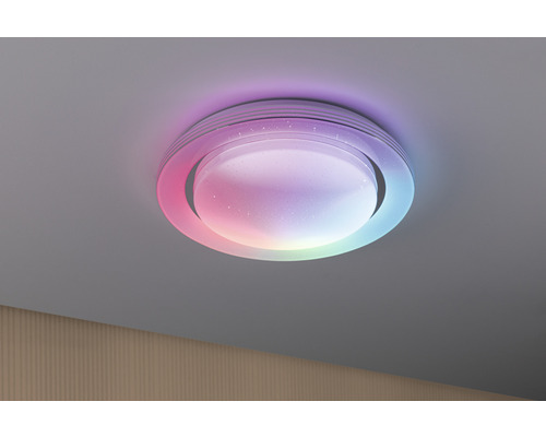 LED plafondlamp 24W 750 lm RGB Ø 37,5 cm SpacyColor chroom + afstandsbediening + regenboogeffect + instelbaar wit + nachtlampfunctie