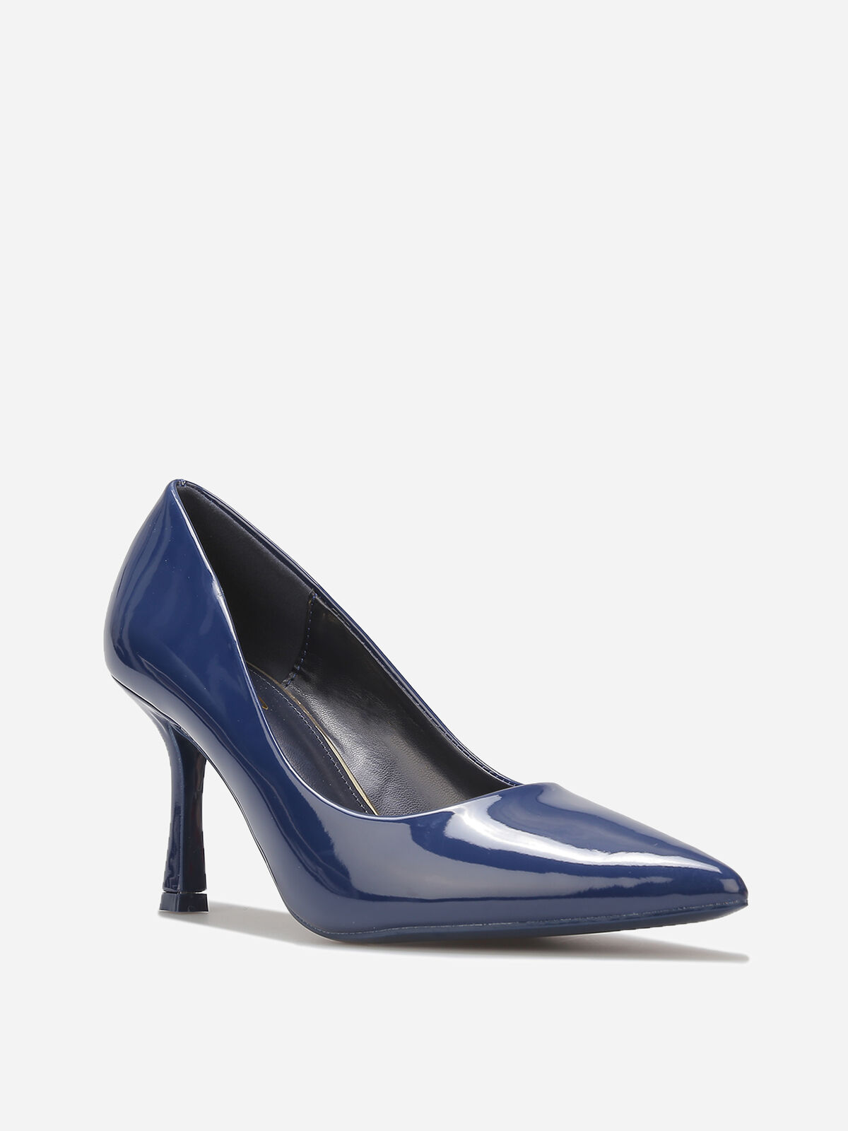 Escarpins pointus à talon bobine- Bleu