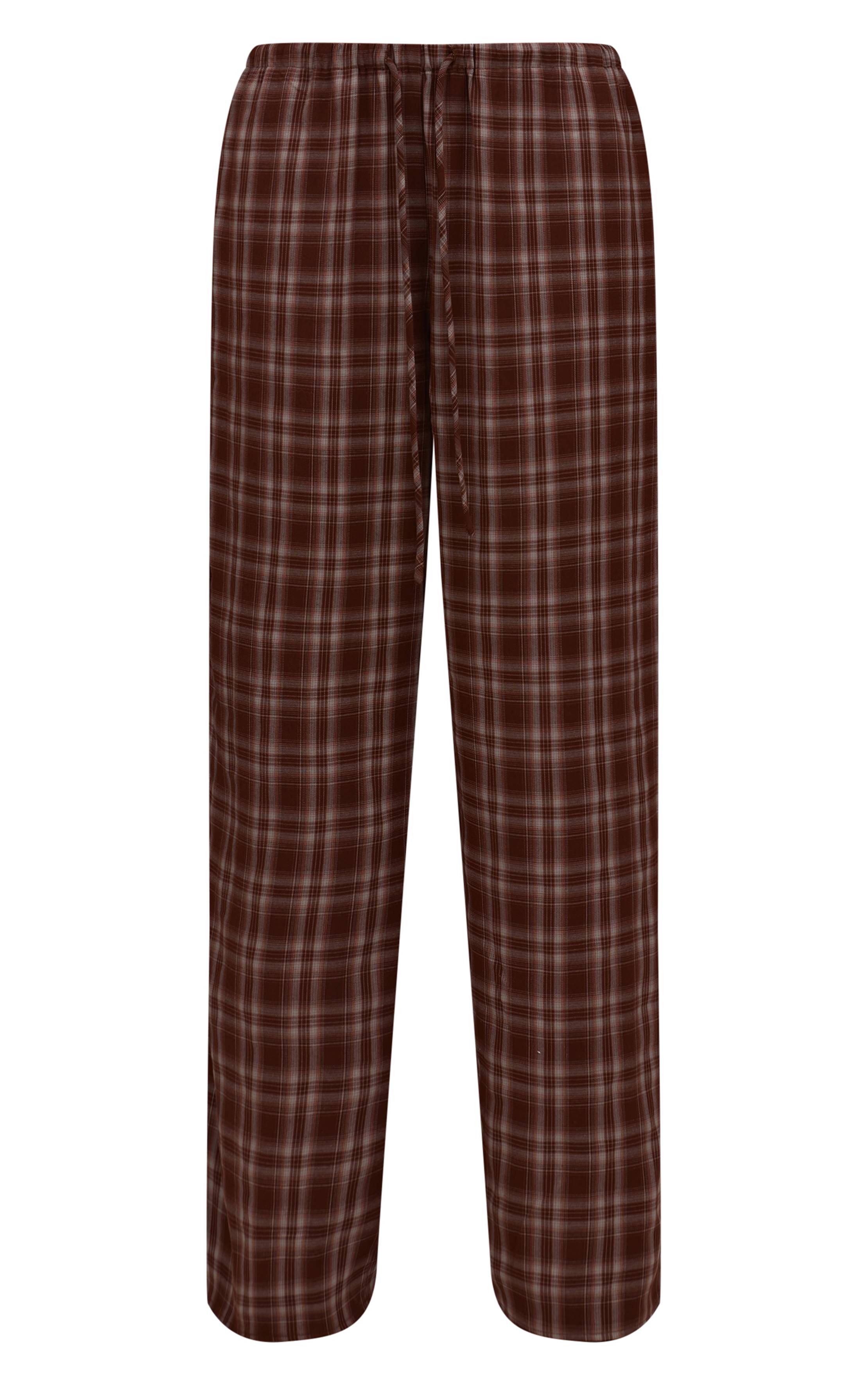 Marron Pantalon Ample Taille Basse En Tissu Tissé Avec Cordon De Serrage