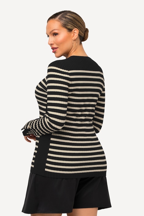 Pullover, Bretonstreifen, Slim, Rundhals, Langarm