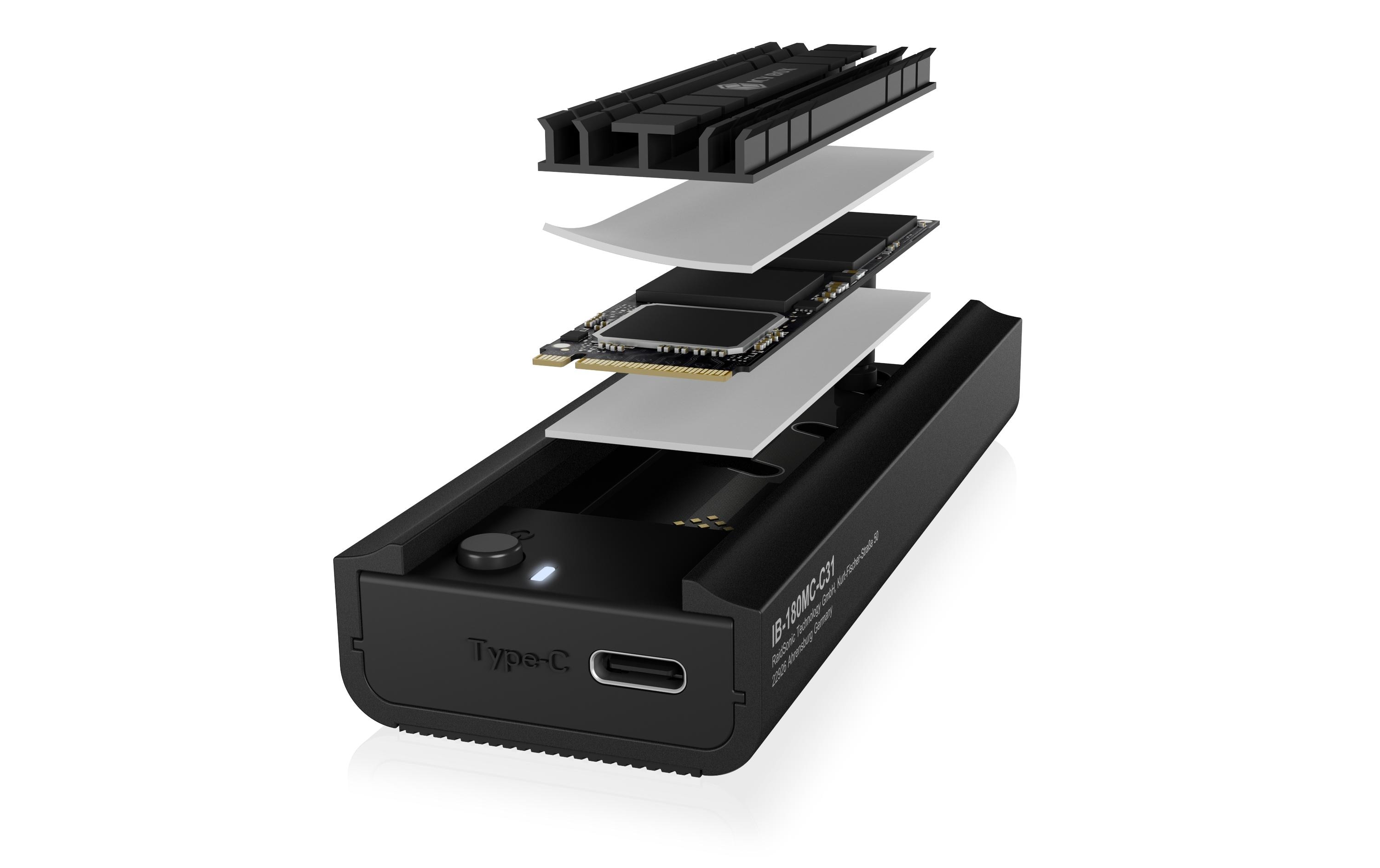 Dockingsstation IB-180MC-C31Dockingstation für M.2 SSD mit USB 3.2 (Gen 2) Typ-C oder Typ-A Anschluss