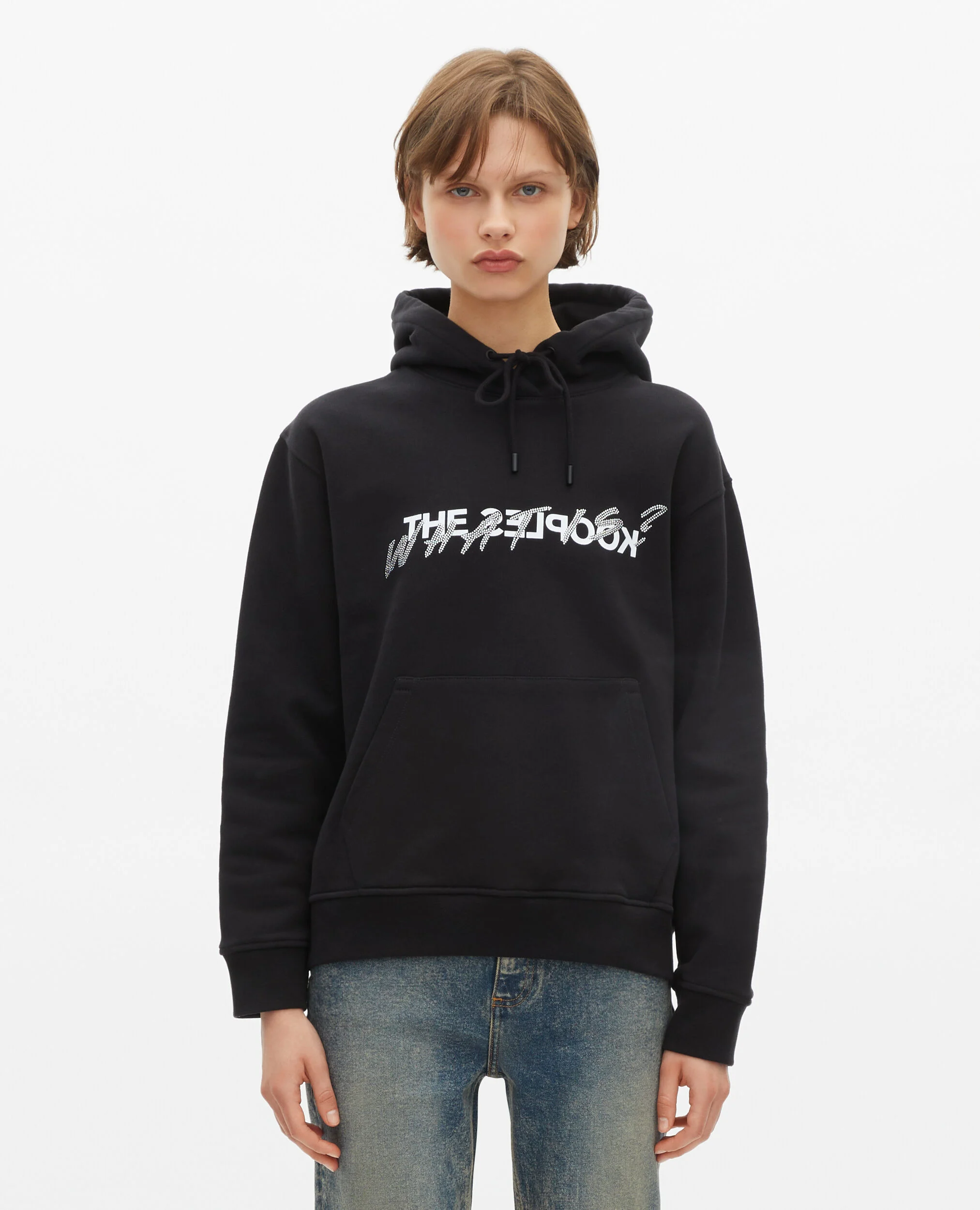 Sweatshirt à capuche What is avec strass noir