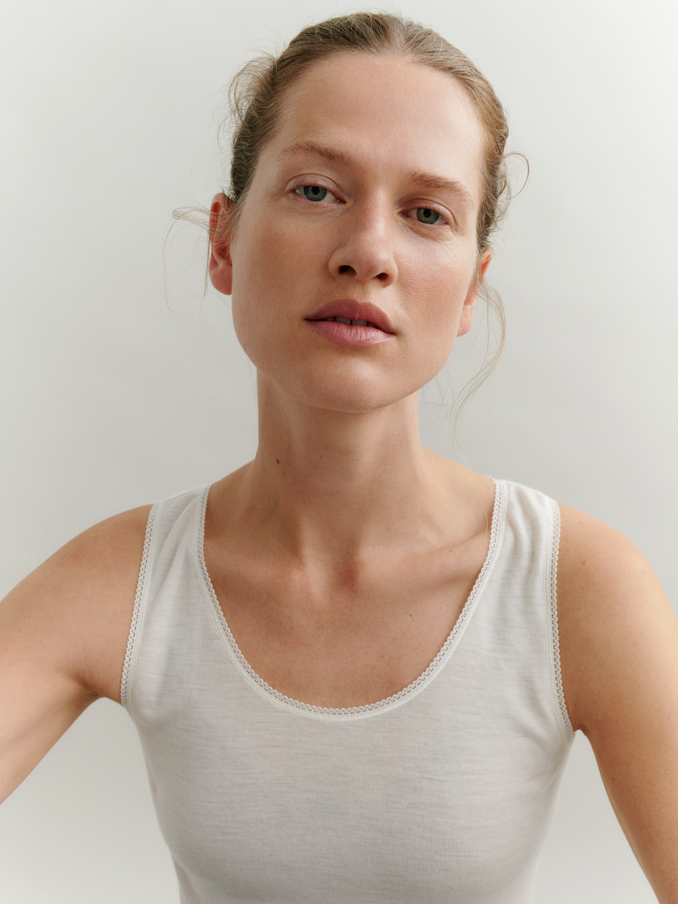 Tanktop van merinowol voor dames in Natuur