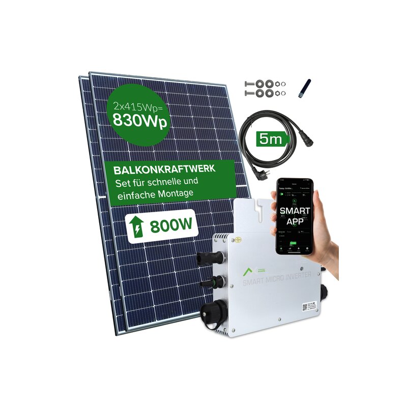 AX BKW AX-800 SMART Balkonkraftwerk inkl. Wechselrichter