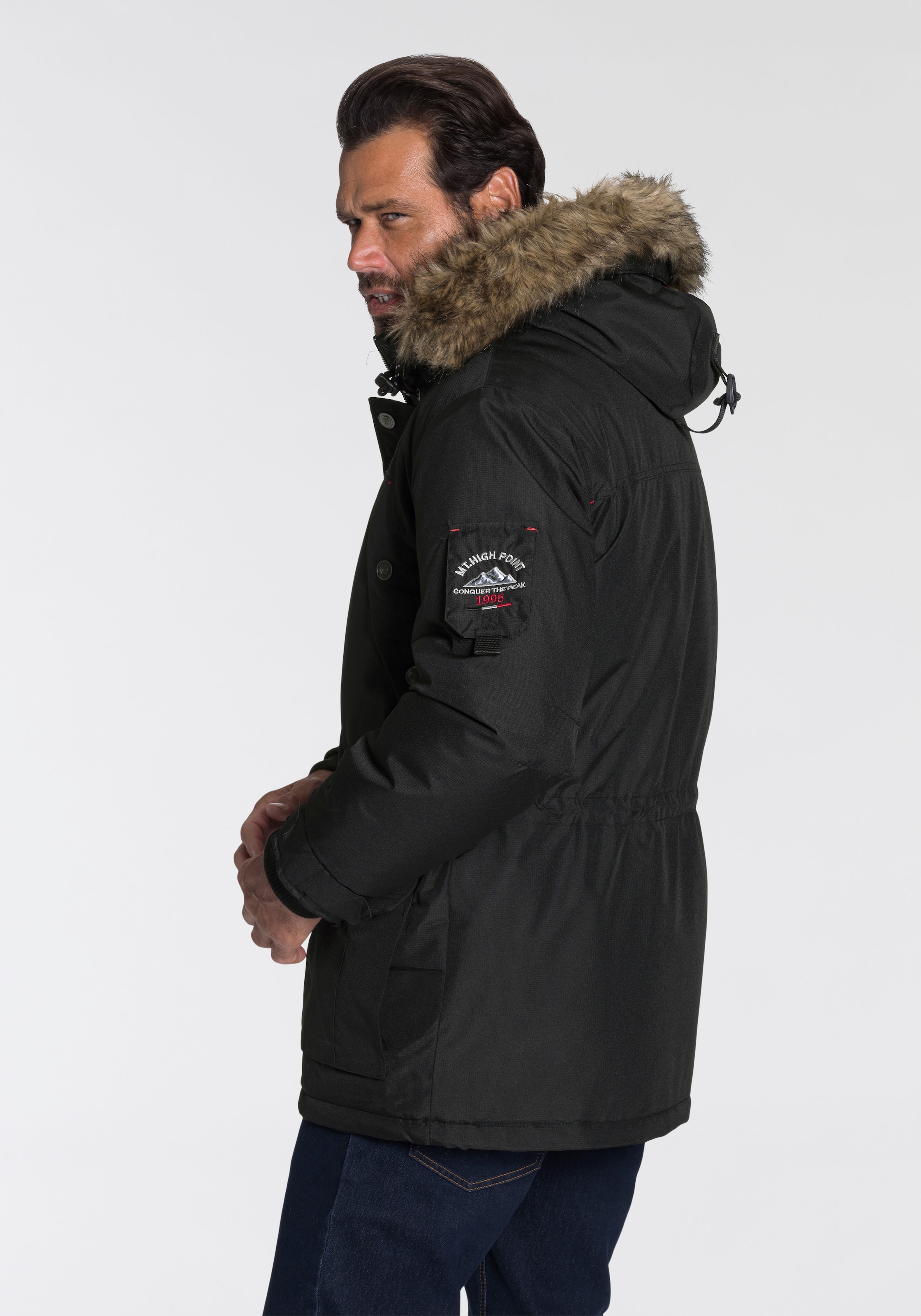Man's World Parka mit Kapuze für die kalte Jahreszeit,  strapazierfähig und schnelltrocknend