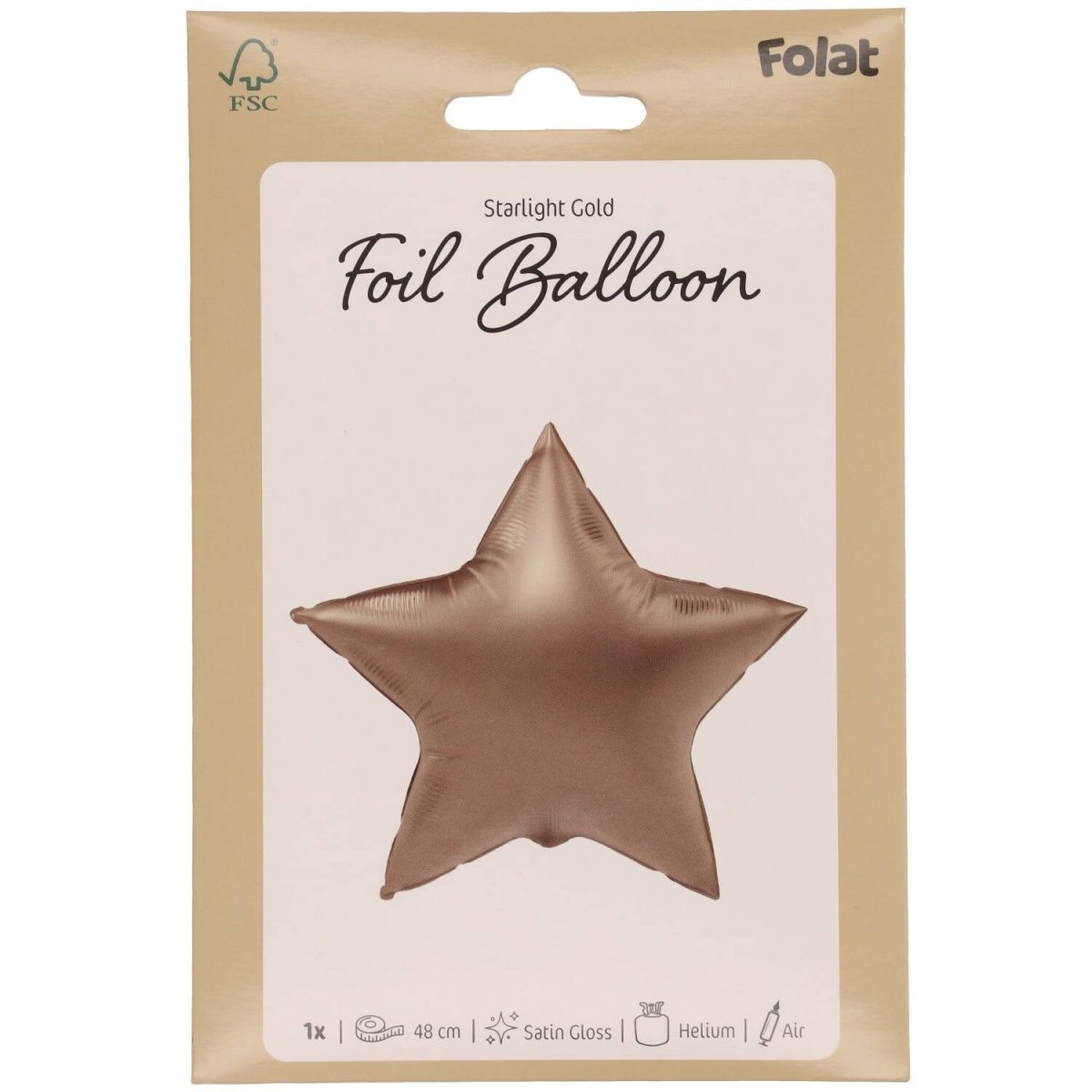Ster Helium Ballon Goud Leeg 45cm