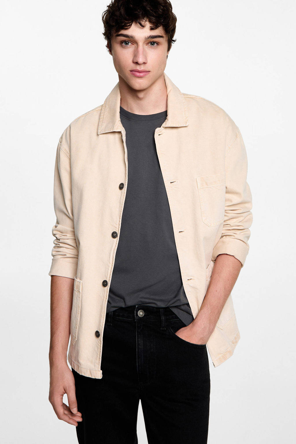 MANGO TEEN tapered fit jeans zwart