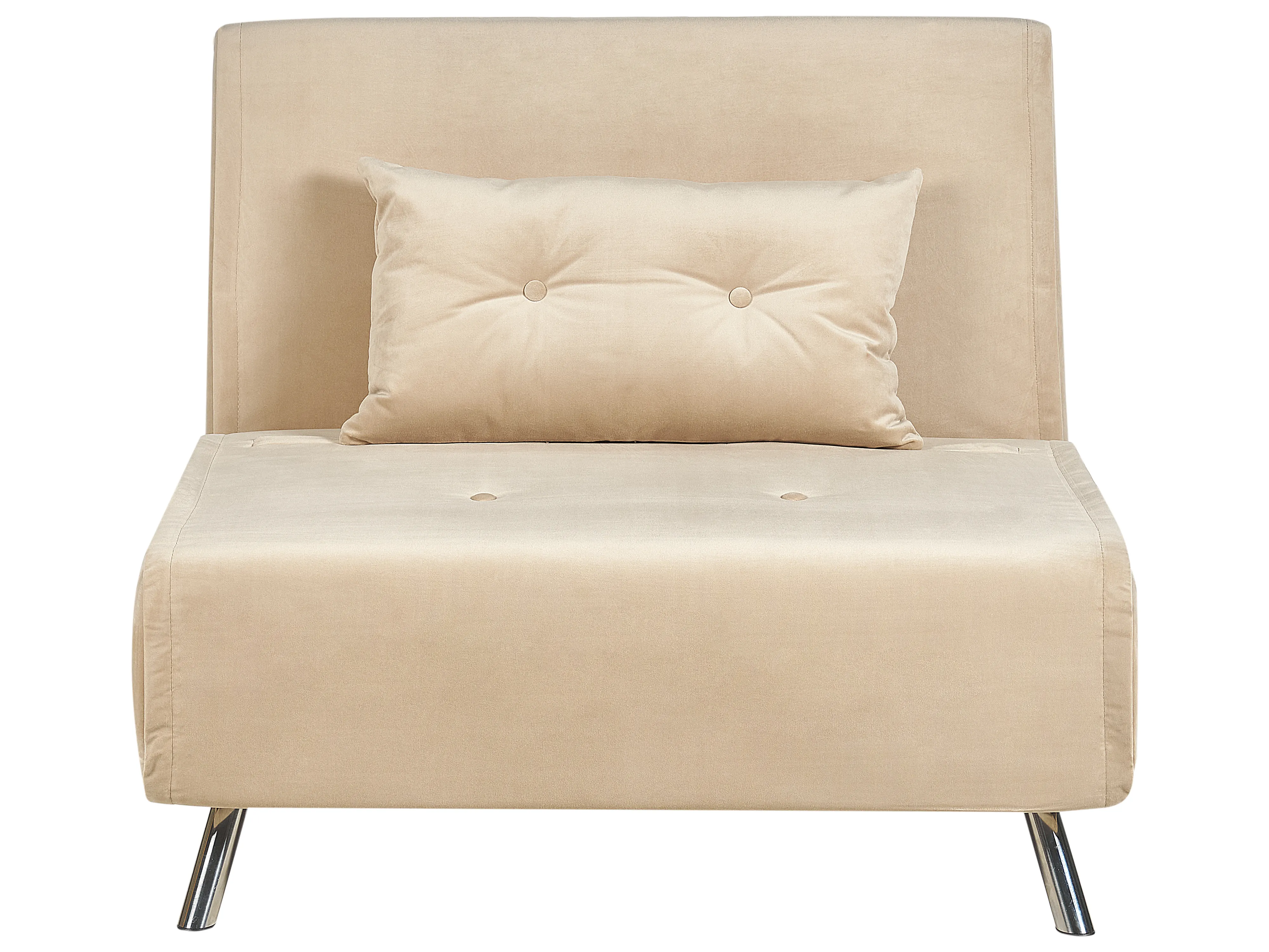 Eenpersoons slaapbank FARRIS Fluweel Zandbeige