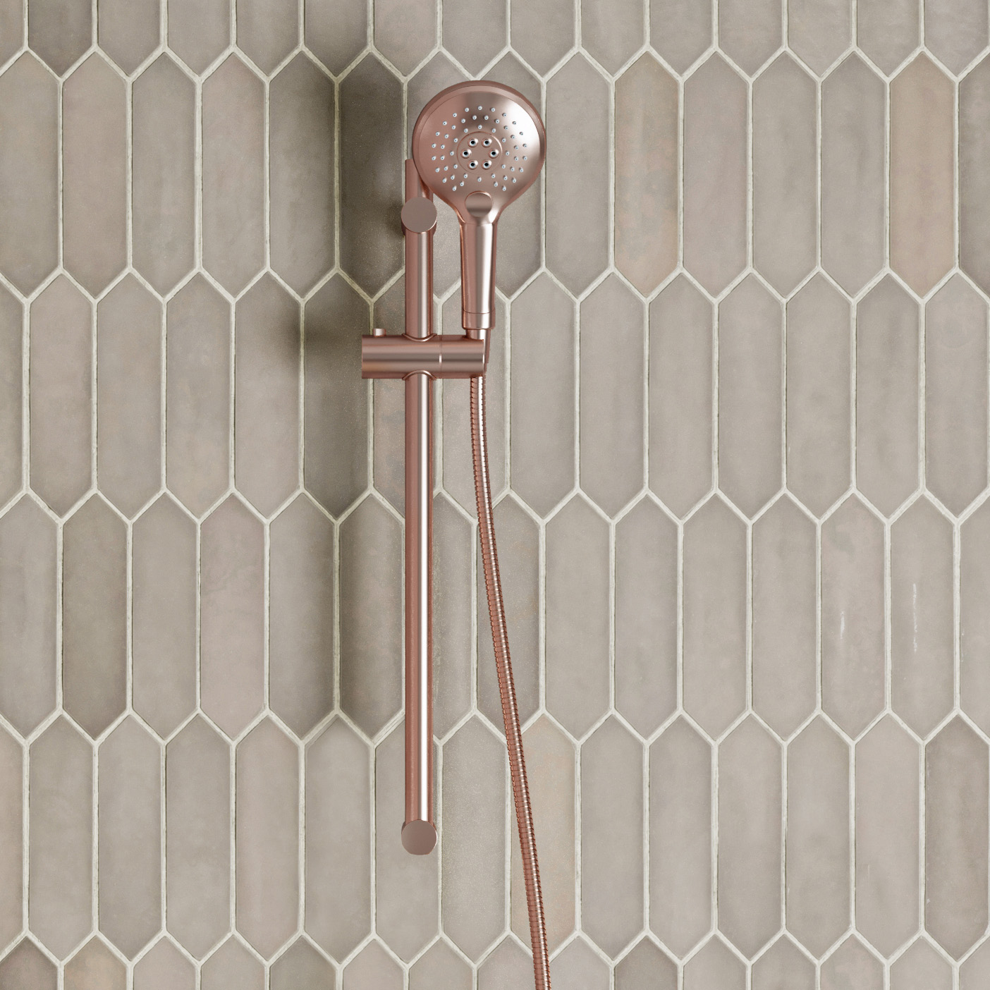 Saniclear Copper glijstangset met 2 standen handdouche geborsteld koper