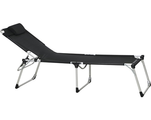 Siena Garden Sole opvouwbare ligstoel, zwarte textielstof