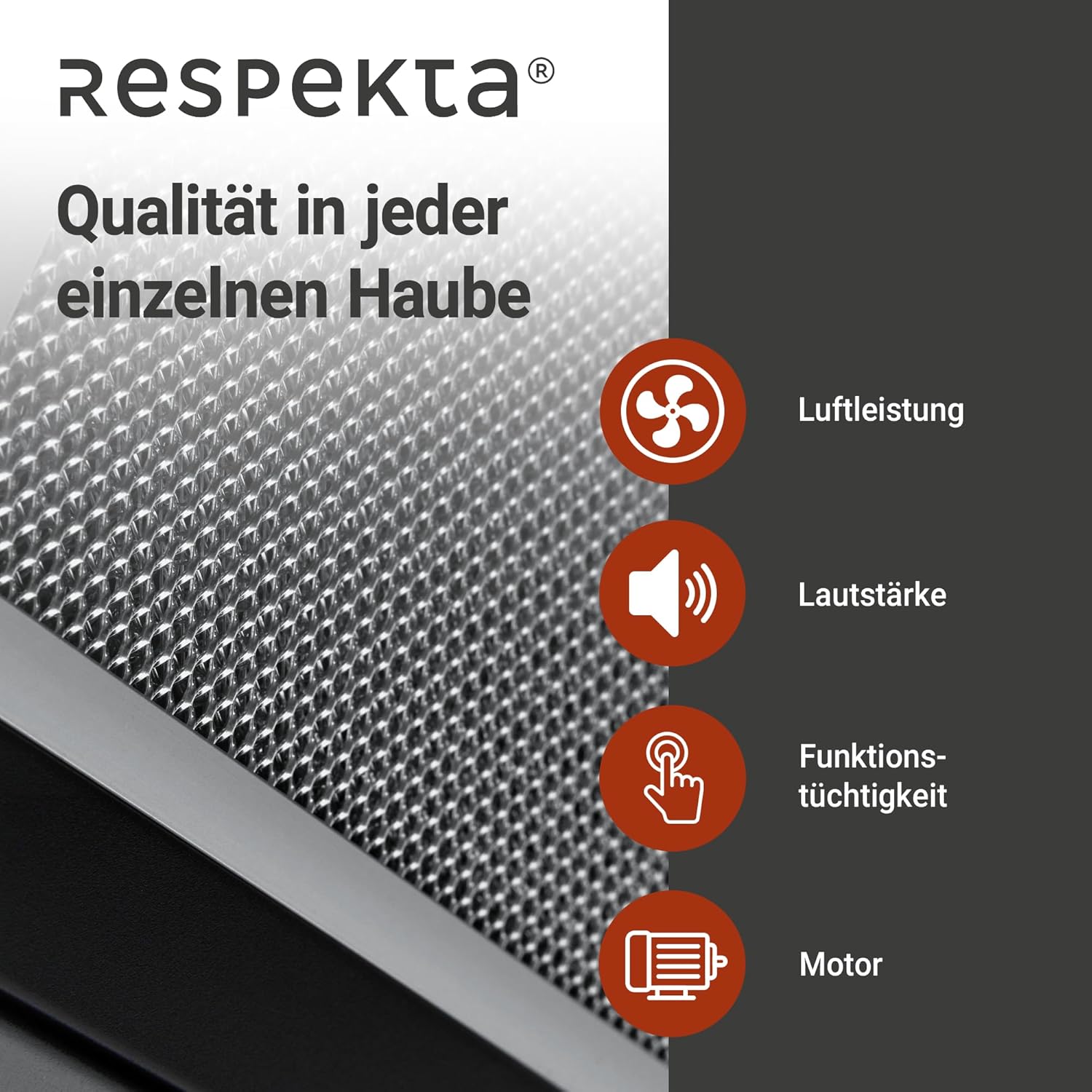 Respekta Dunstabzugshaube kopffrei / Dunstabzugshaube schräg 60 cm / Glasschirm mit Edelstahlrahmen in Schwarz / Abluft - und Umluftfunktion / CH89060S / A++ / 39–59 dB