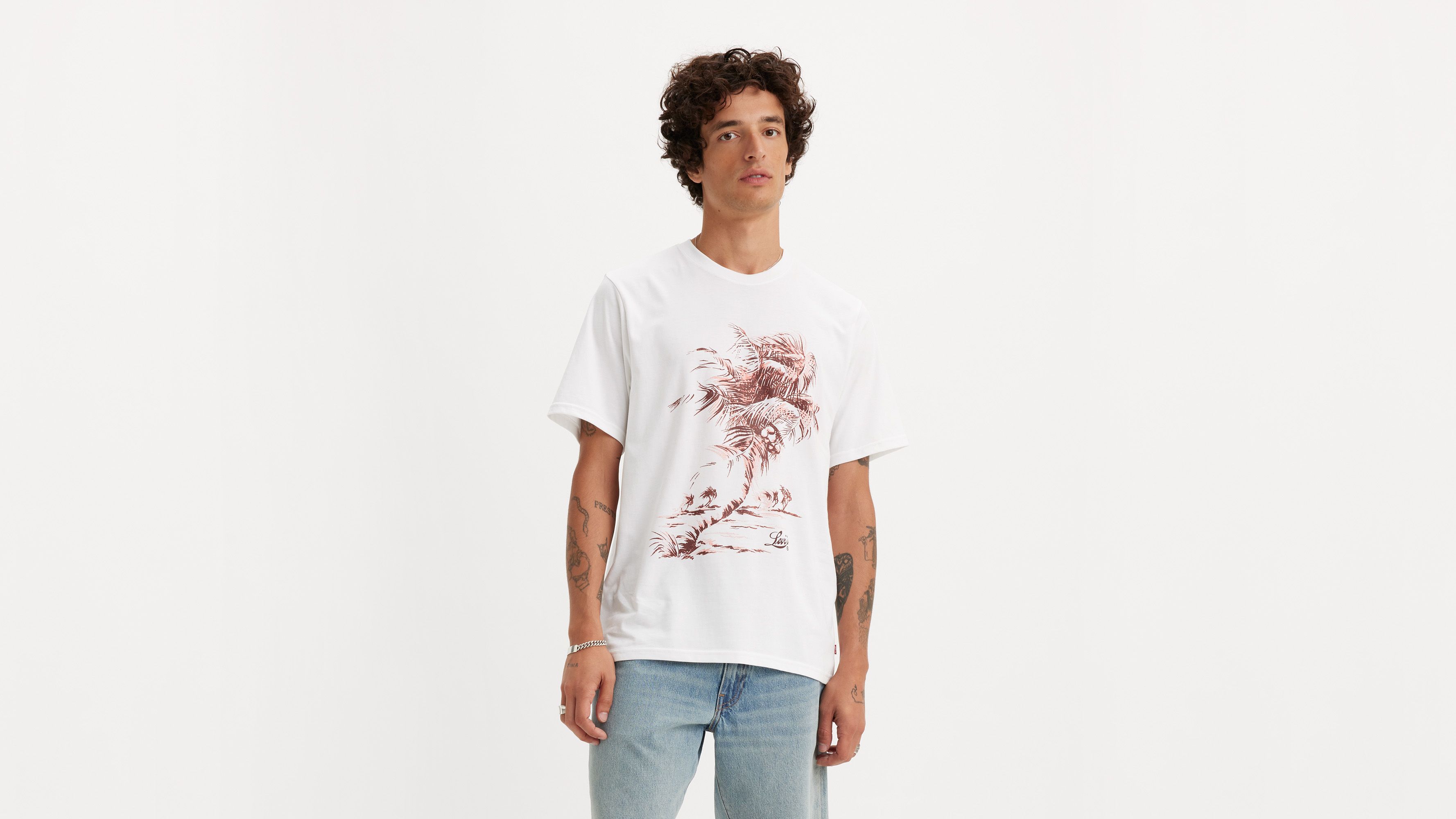T-shirt graphique Relaxed - Brin Palm Tree White+ - Blanc