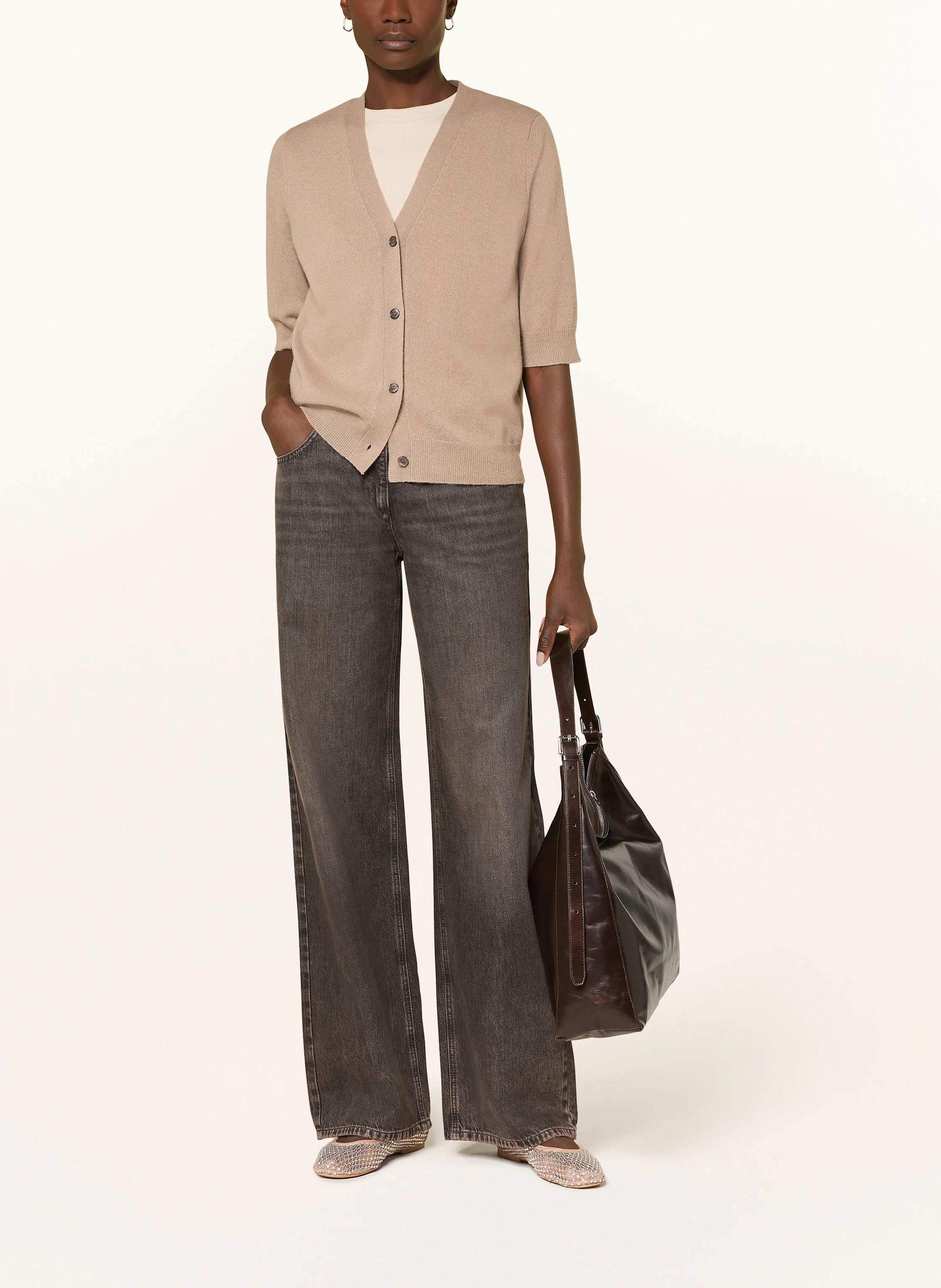 (THE MERCER) N.Y. Strickjacke aus Cashmere mit 3/4-Arm