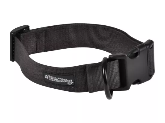 Collier règlable pour chien en viscose de bambou - Gris anthracite - Taille L (de 50 à 70 cm)