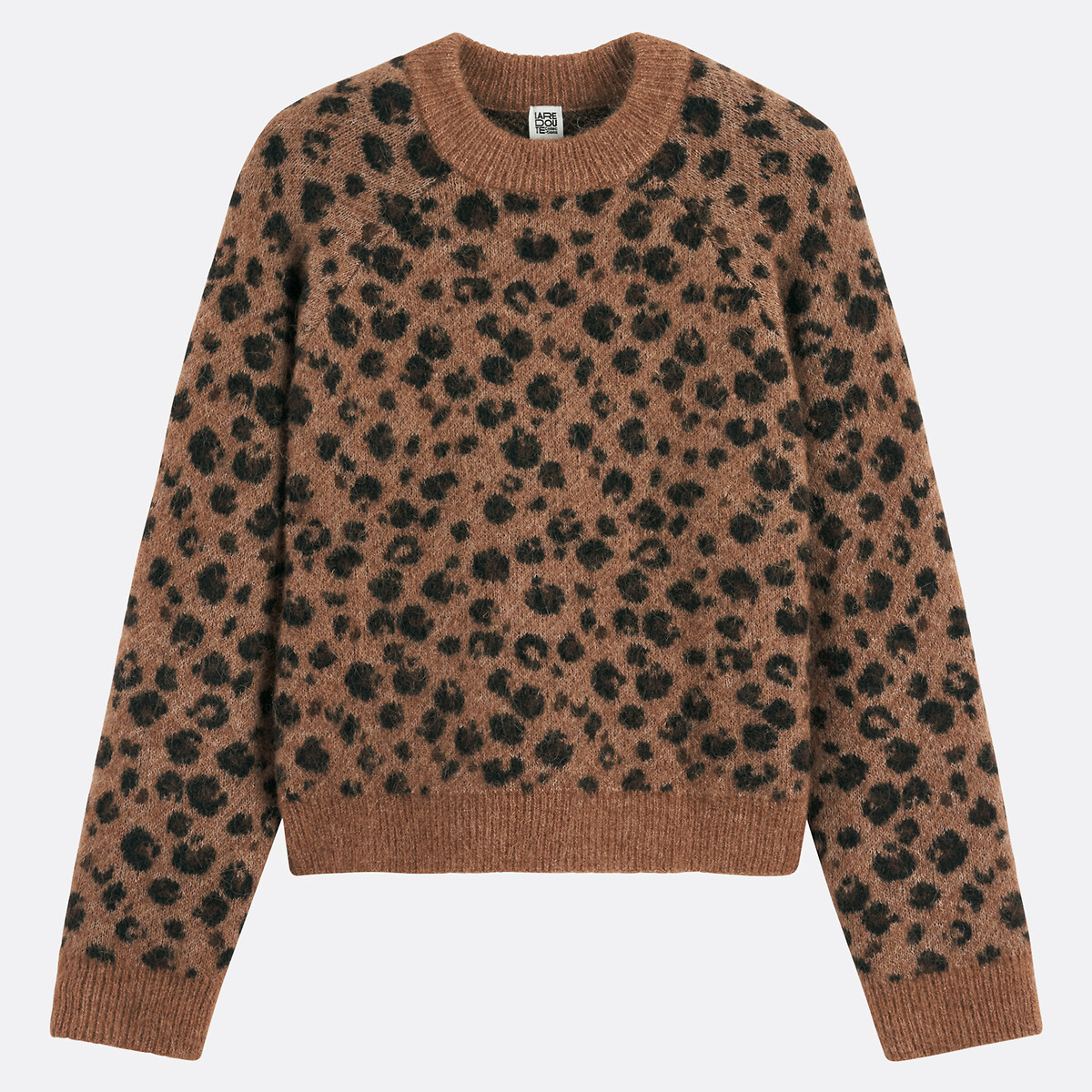 COLEÇÕES LA REDOUTE<br>Suéter em mistura de lã e alpaca, estampa de leopardo