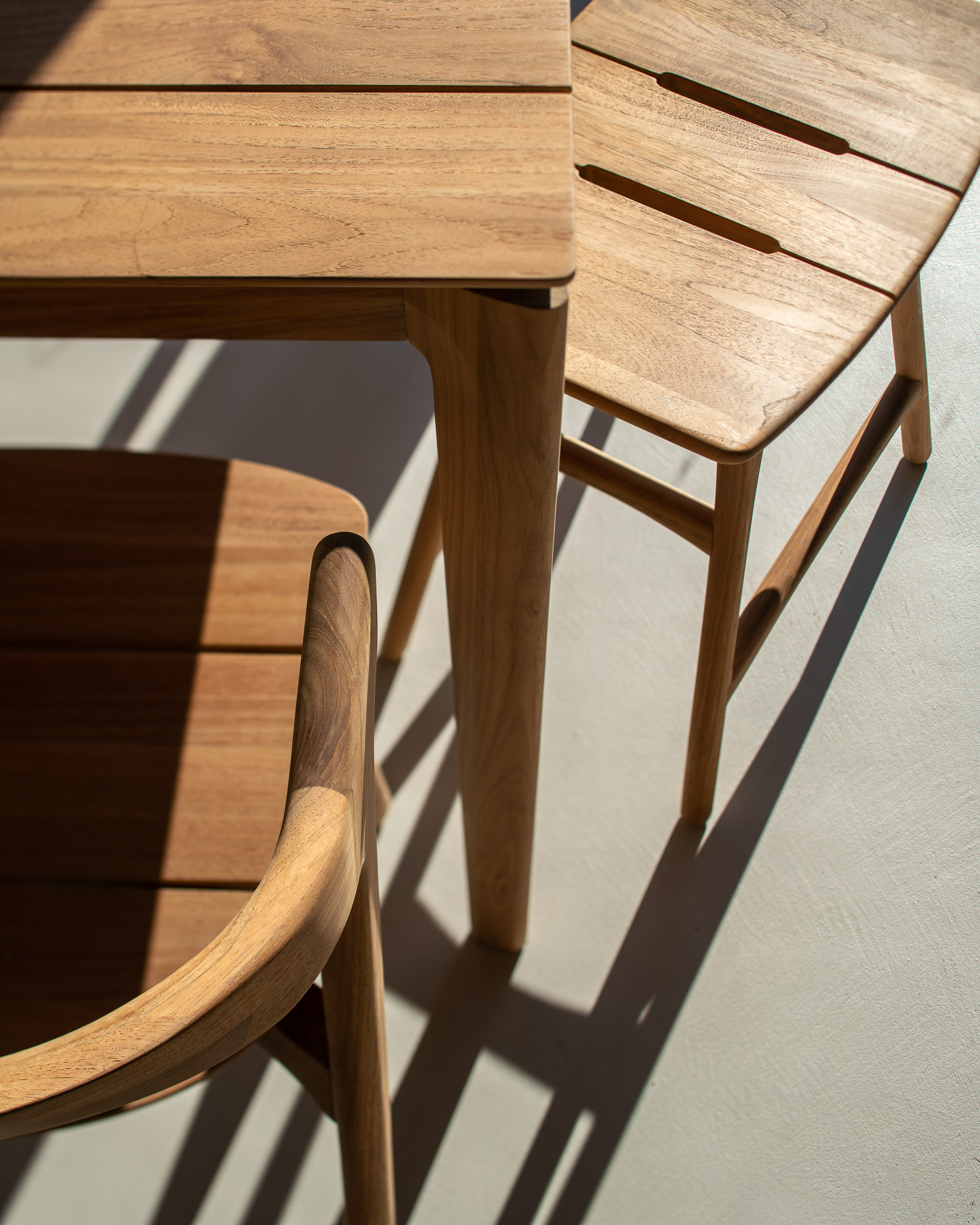 Teak Osso tuinkruk 45 - met off white kussen