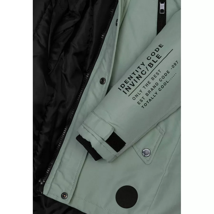 MINOTI Winterjacke mit Windschutz GrünSchwarz