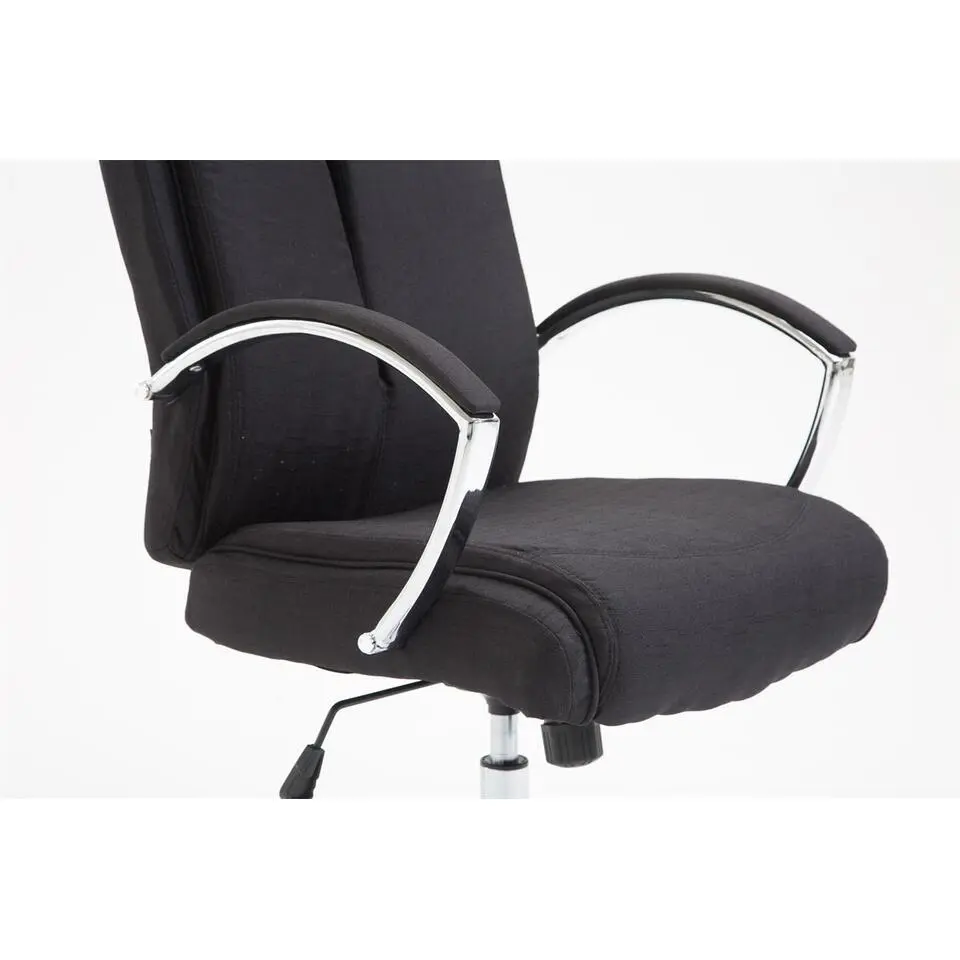 CLP Bureaustoel XL Vaud chroom Frame - Stof - zwart