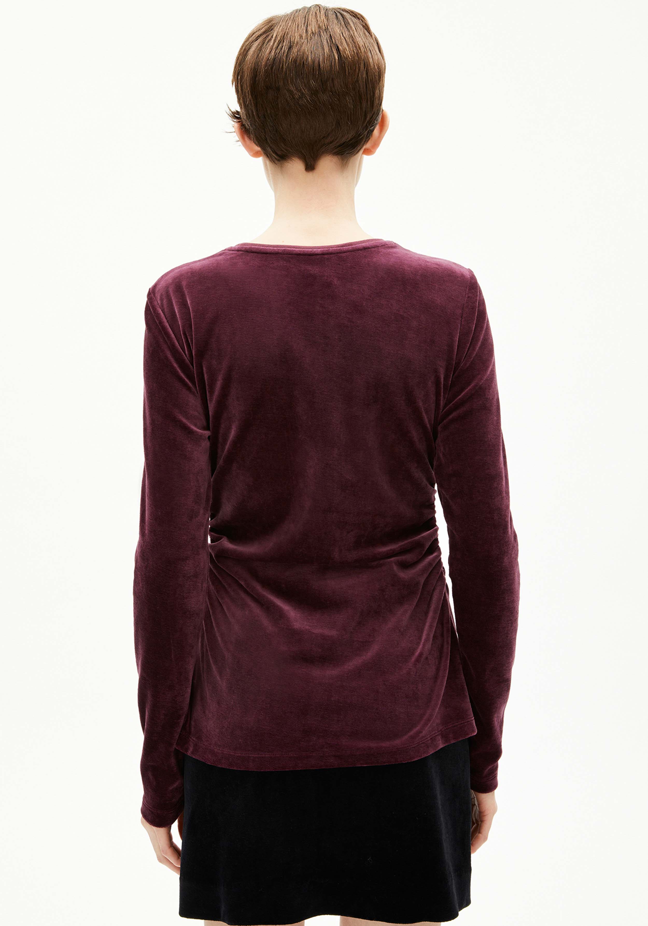 Armedangels Longsleeve Adaaja Lora Velvet Dark Cranberry