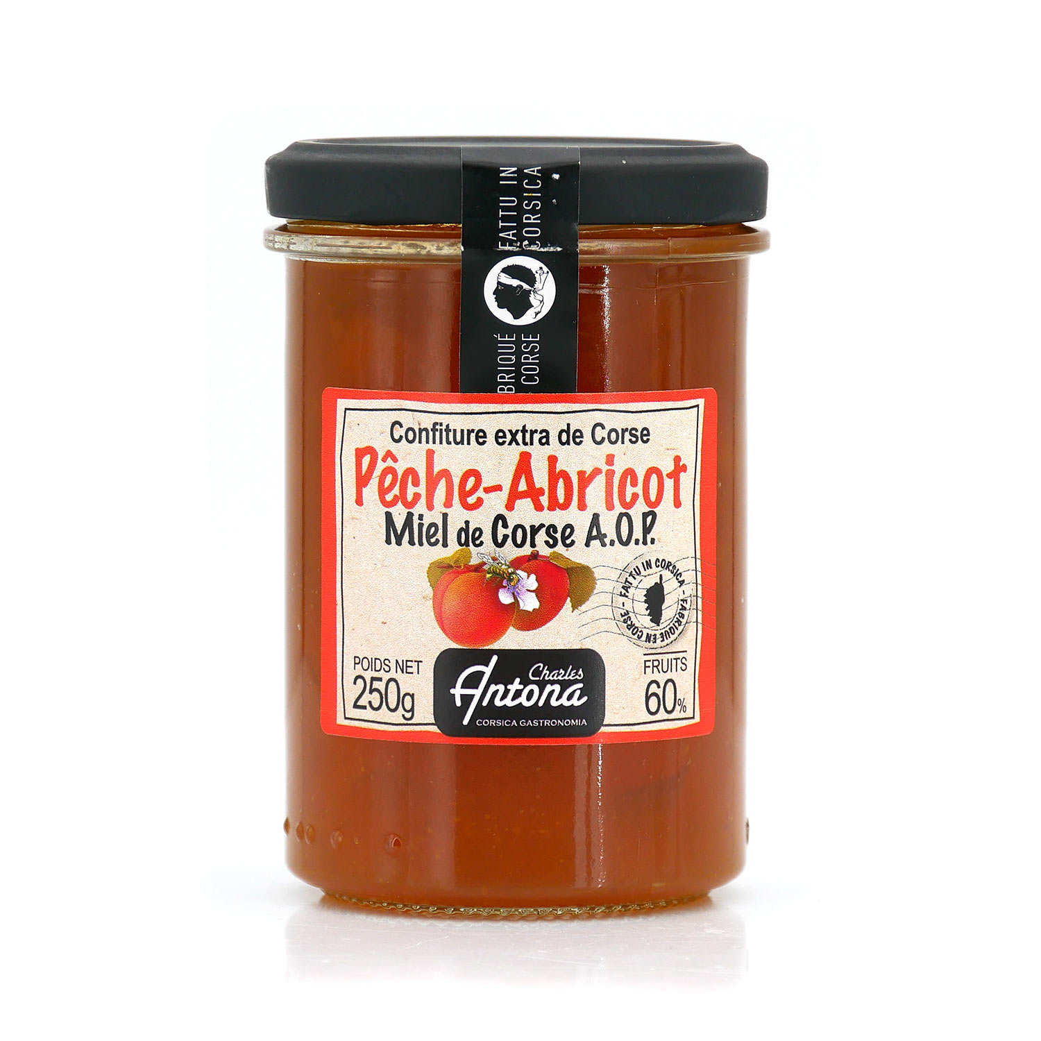 Confiture extra de Corse bio Pêche-abricot-miel
