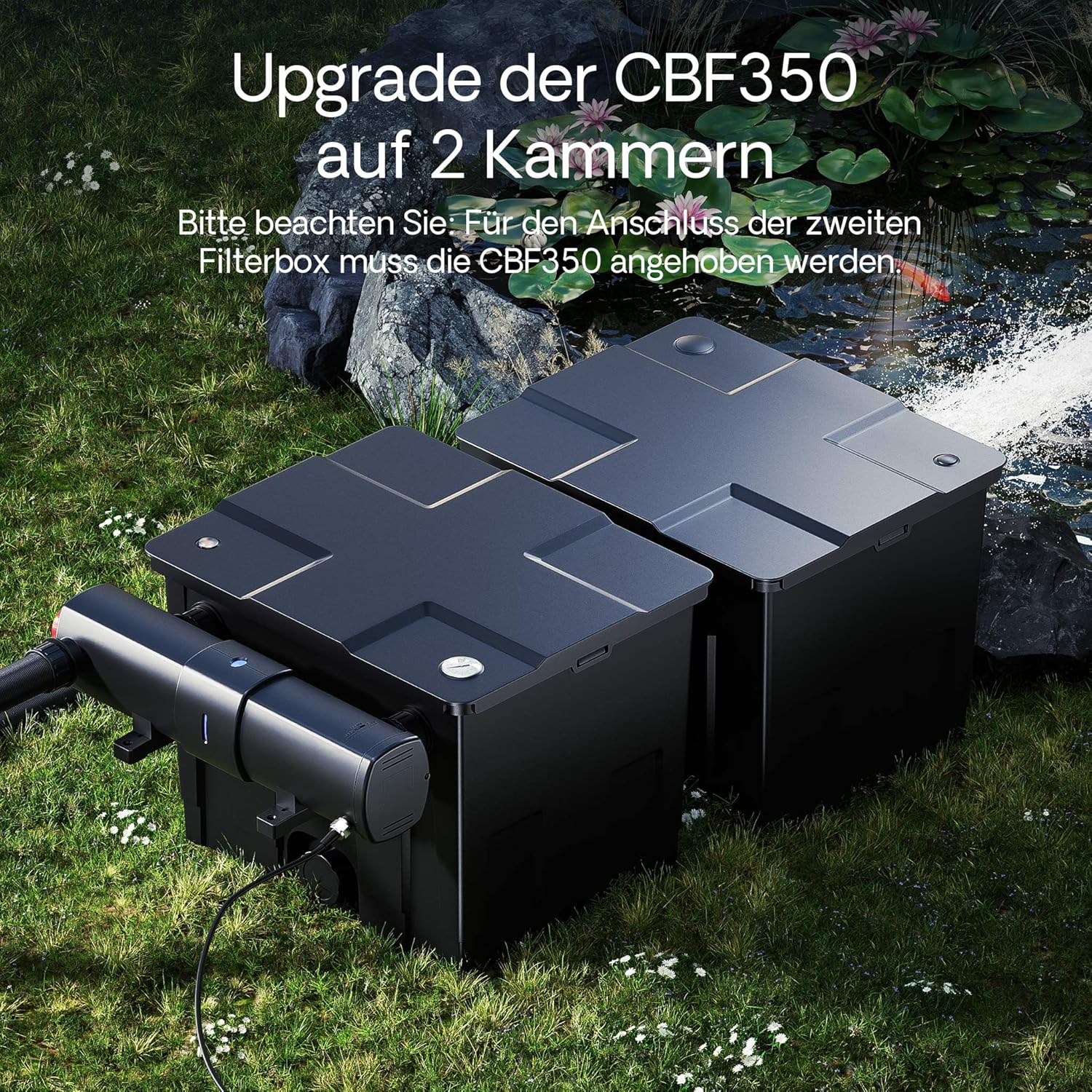 SunSun CBF-350 Bio Upgrade Set 1 auf CBF-350B 60000L Teichvolumen Durchlauffilter Biofilter Teichfilter