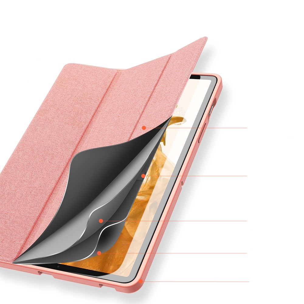 Samsung Galaxy Tab S8 / Tab S7 Tasche Smart Cover Hülle Stoff Design mit S-Pen Halterung - Rosa