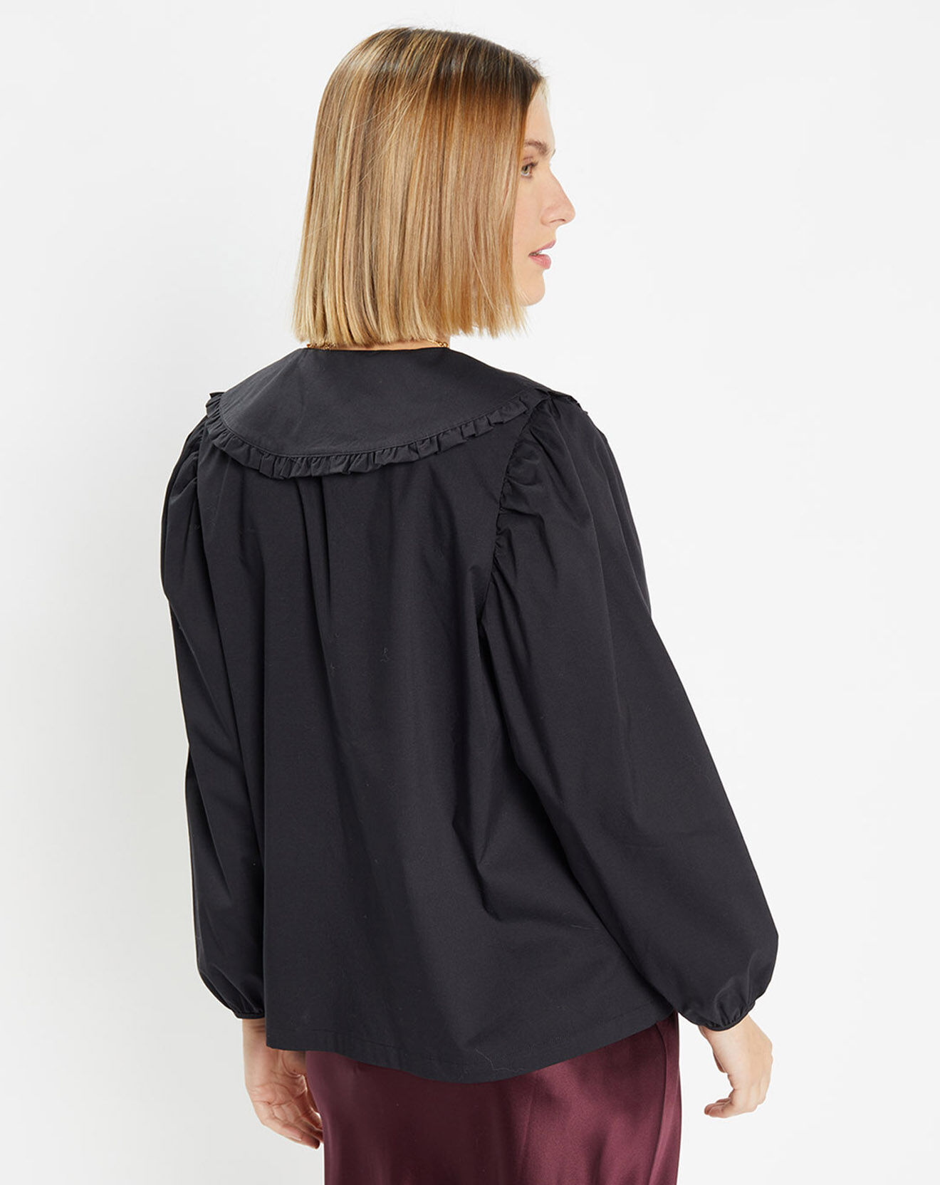 Galeries Lafayette Chemise en popeline de Coton bio Caline noire