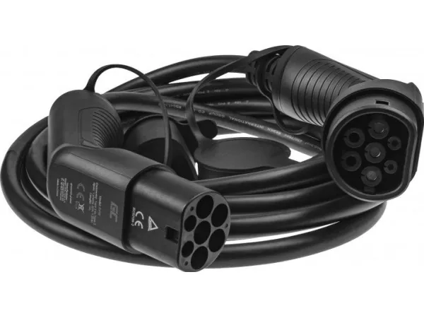 Green Cell ladekabel til elbil type 2 - optil 7,2 kW på 1 fase - 32A - 7 meter