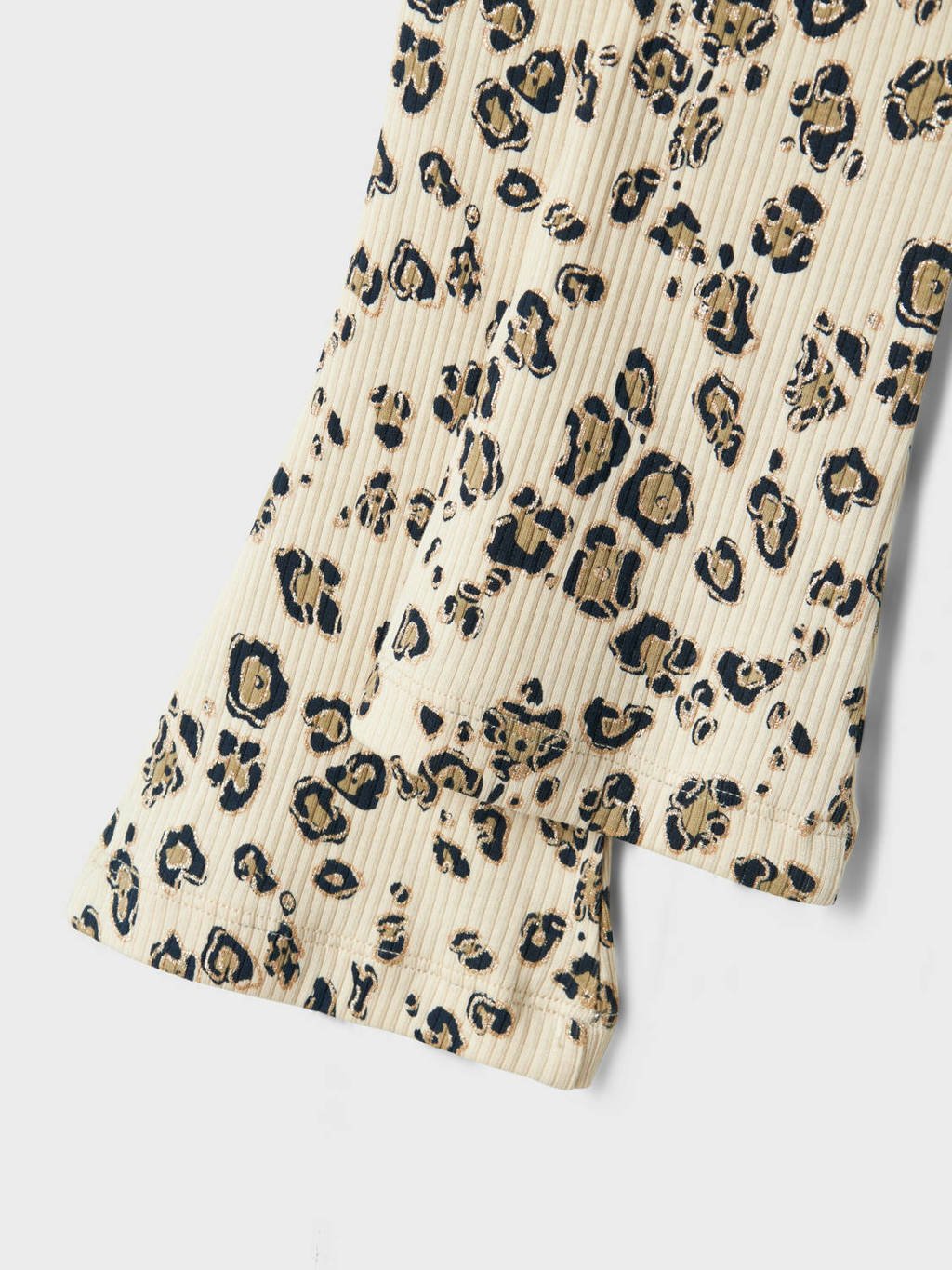 NAME IT flared broek NMFSOLVEG met panterprint ecru/bruin