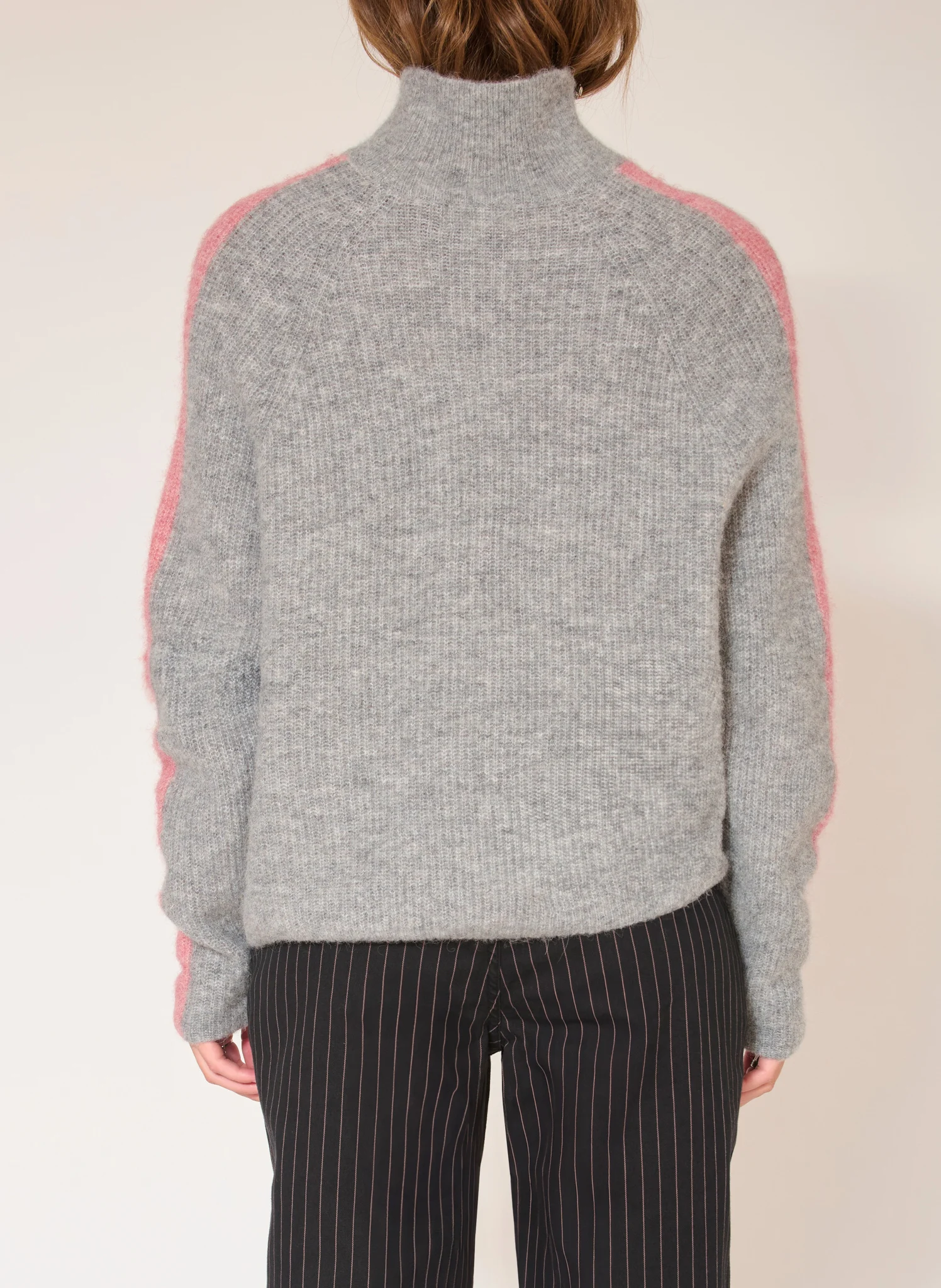 KYNOGA - Pull oversize col montant en laine mélangée | Gris