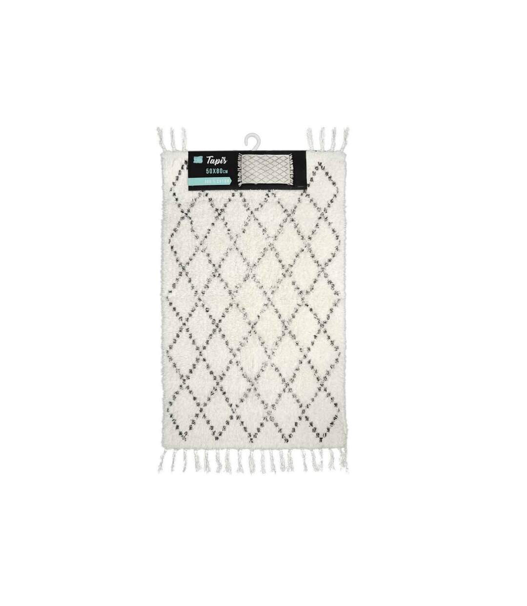 Tapis de Bain à Franges Latika 50x80cm Blanc