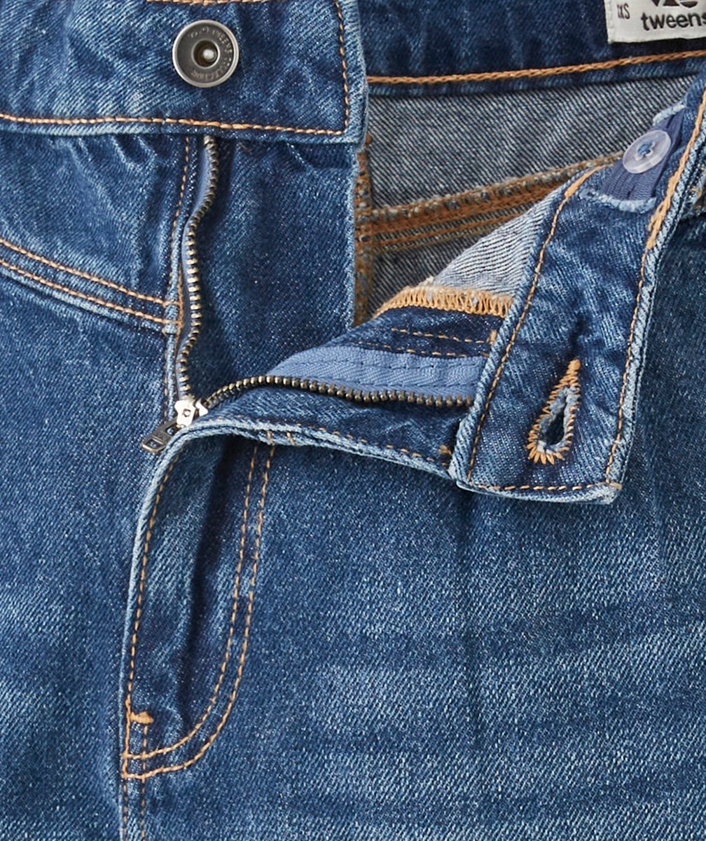 PANTALON MOM FILLE EN DENIM BLEU LOW IMPACT
