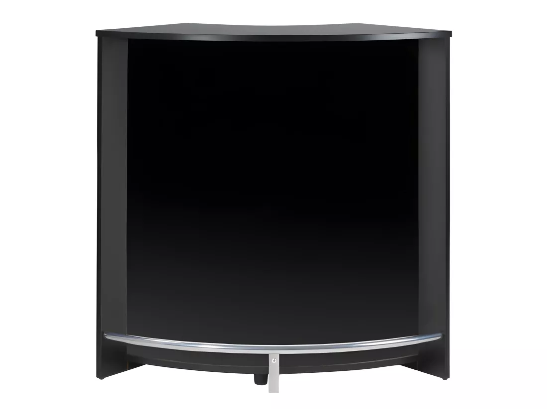 Meuble Bar Comptoir 2 Etagères Repose-Pieds Métal 106,9 x 104,8 x 53,3 cm - Coloris: Noir