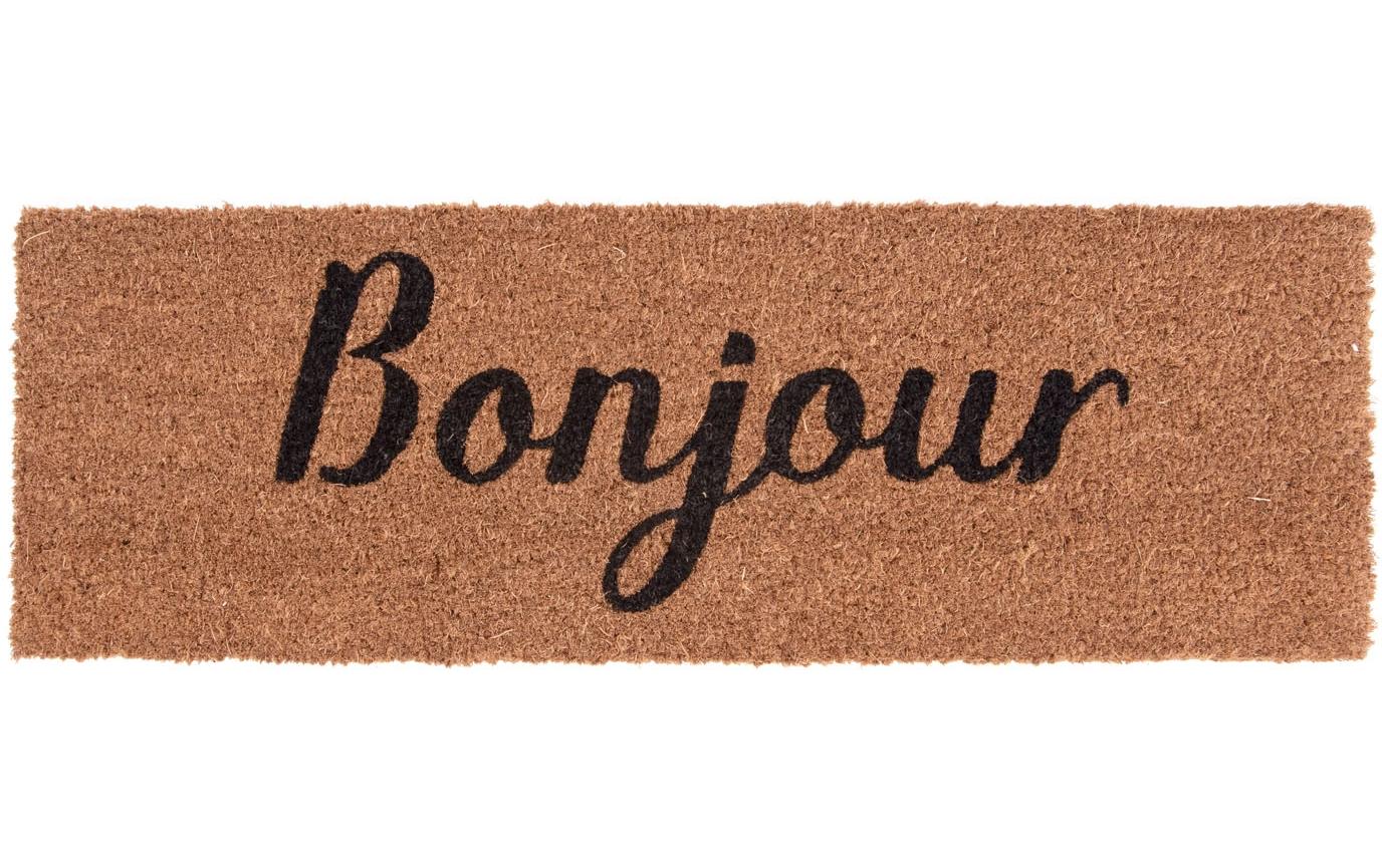 Fussmatte Bonjour 75 cm x 26 cmTürmatte aus Kokosfasern