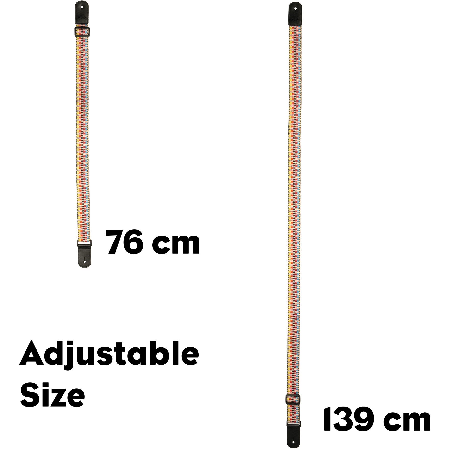 Cascha HH 2200 ukelele draagband jacquard regenboog