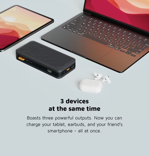 (67W) 27000mAh Fuel Series 5 Dual USB C / USB A Powerbank Power Delivery Ladegerät (FS5271) Midnight Black