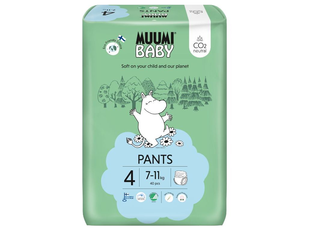 FRALDA CUECA MUUMI TAMANHO 4 (7-11KG) 40 UN