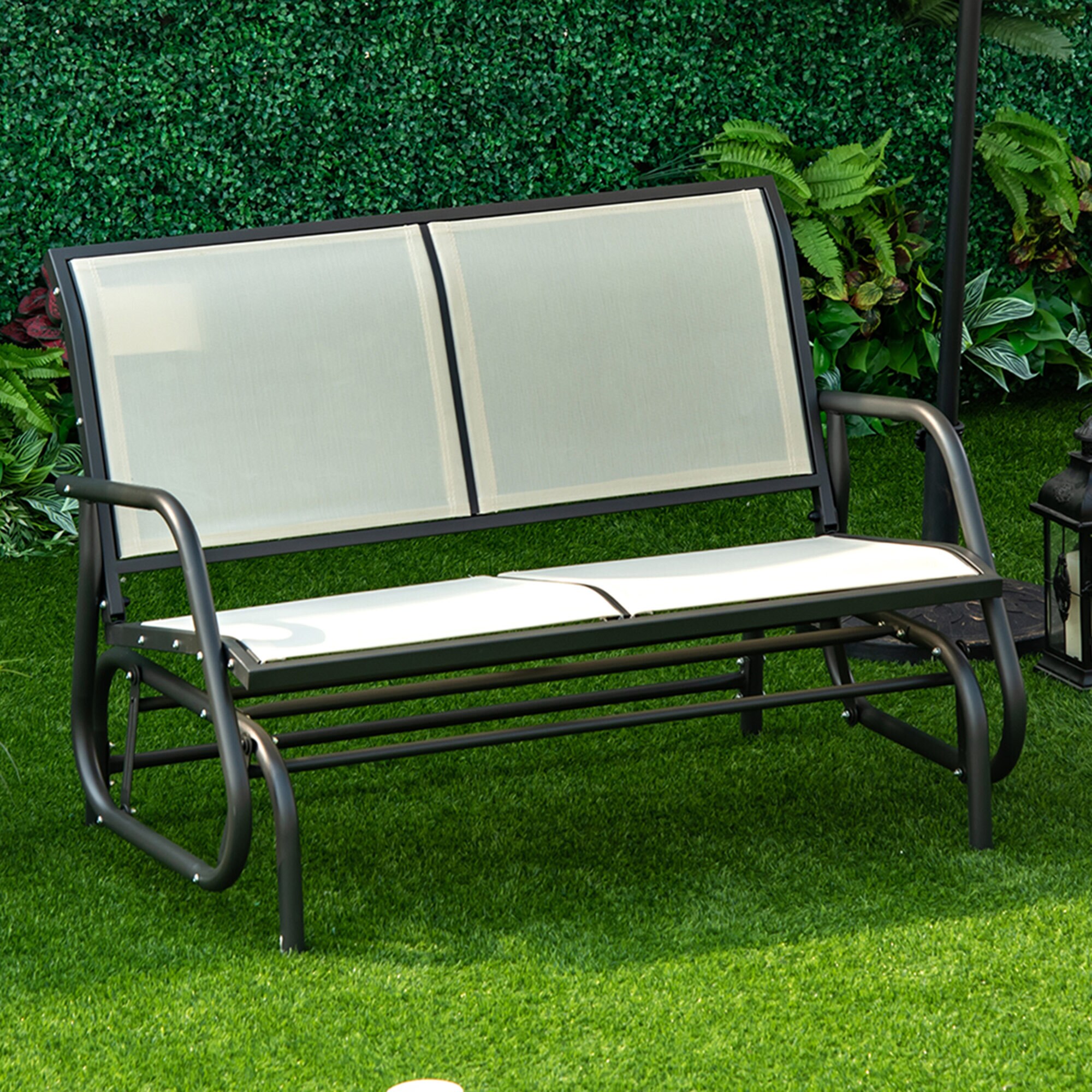 Outsunny Sitzbank mit Schaukelfunktion 120L x 70B x 88H cm