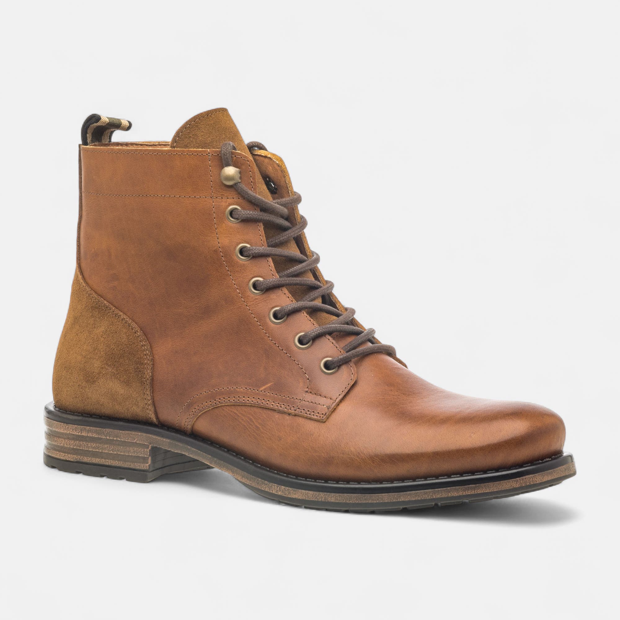 Bottines Homme en cuir cognac