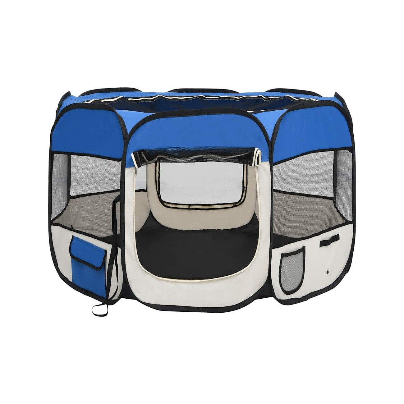 VidaXL faltbarer Welpenlaufstall blau 90 cm, 90 cm, 58 cm