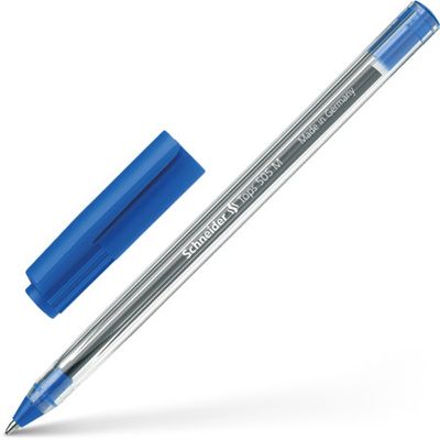 Schneider Tops 505 M- Stylo-bille - Bleu – Pointe Moyenne avec Corps Transparent et Capuchon Clip