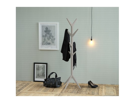 TOILINUX - Porte manteau Porte-manteau gary sur 4 pieds en mdf avec 8 accroches - gri...