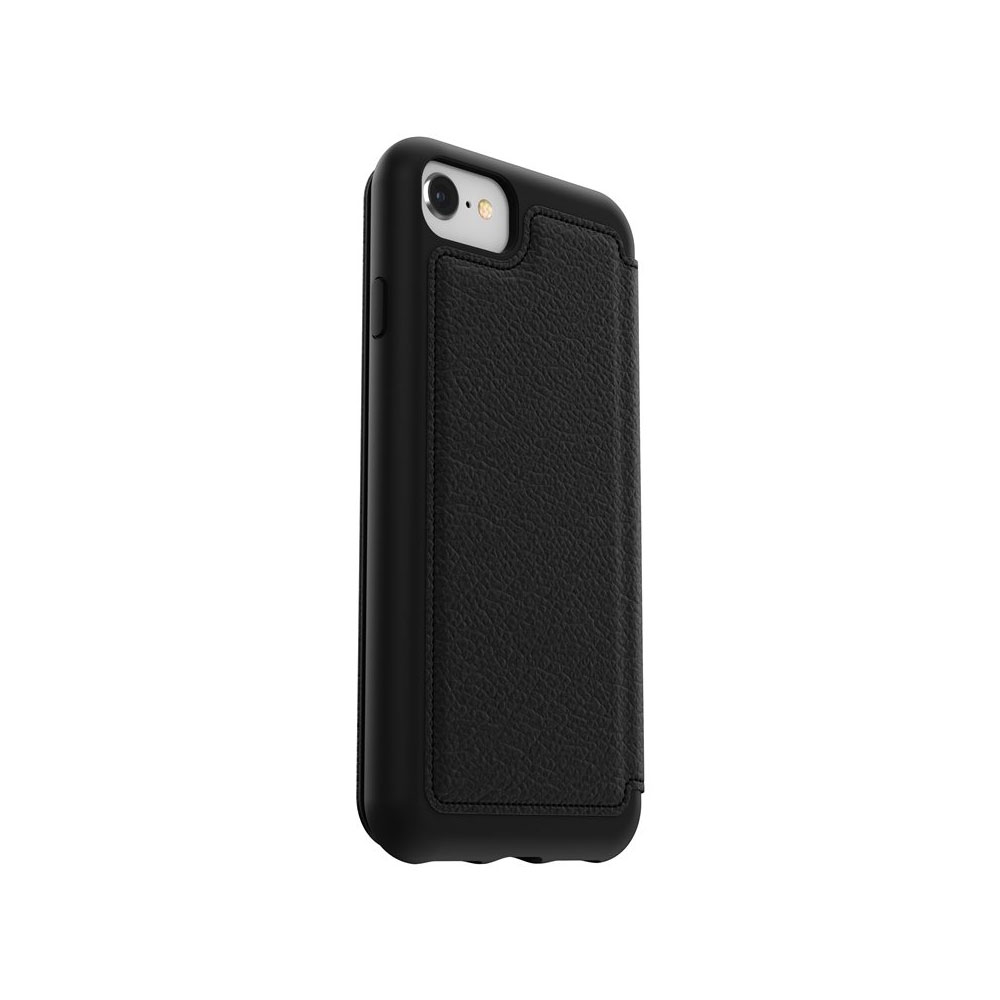 iPhone SE (2022/2020) / 8 / 7 / 6S Echtleder Book Cover Tasche Strada Series V2 (77-65076) - Schwarz